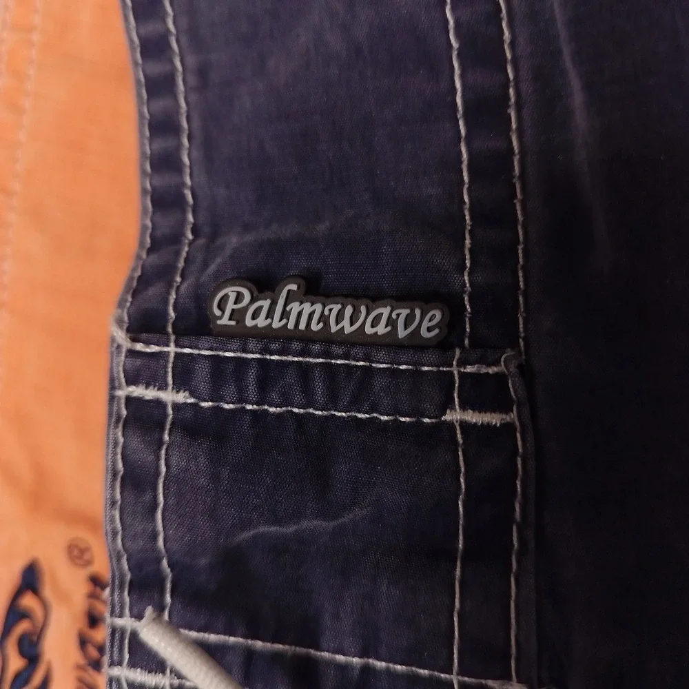 Palmwave Shorts Mens 32 Blue Striped Board Cargo Swim Trunks Surf Summer Beach